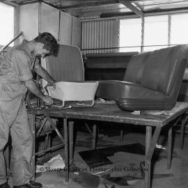 Upholstery Shop Barkly Motors, Mount Isa City, February 1964