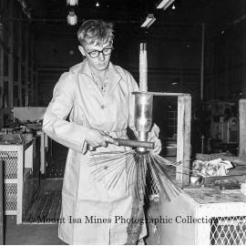 Wire Armour Paper Lead Electrical Joining by Apprentices, Mount Isa Mines, June 1964