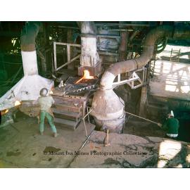 Tapping furnace at Lead Smelter, Mount Isa Mines