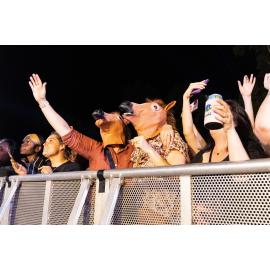 Audiences watching Daryl Braithwaite singing, Isa Street Festival, August 2023