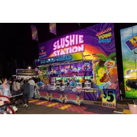 Slushie Station stall at Isa Street Festival, August 2023