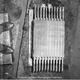 Portion of the stator of the winder motor at No.2 Ore Shaft, Mount Isa Mines, October 1969