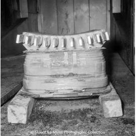 Portion of the stator of the winder motor at No.2 Ore Shaft, Mount Isa Mines, October 1969
