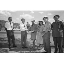 The 14,000th visitor visiting Mount Isa Mines in 1969, December 1969
