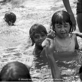 Aboriginal children's picnic at Warrina Park, Lake Moondarra, March 1970