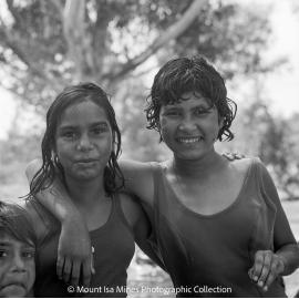 Aboriginal children's picnic at Warrina Park, Lake Moondarra, March 1970