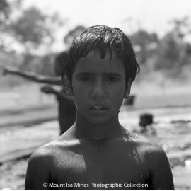Aboriginal children's picnic at Warrina Park, Lake Moondarra, March 1970