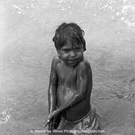 Aboriginal children's picnic at Warrina Park, Lake Moondarra, March 1970
