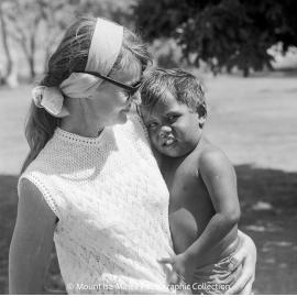 Aboriginal children's picnic at Warrina Park, Lake Moondarra, March 1970