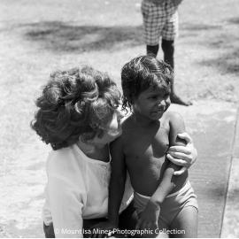 Aboriginal children's picnic at Warrina Park, Lake Moondarra, March 1970