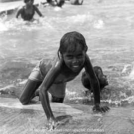 Aboriginal children's picnic at Warrina Park, Lake Moondarra, March 1970