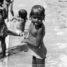 Aboriginal children's picnic at Warrina Park, Lake Moondarra, March 1970