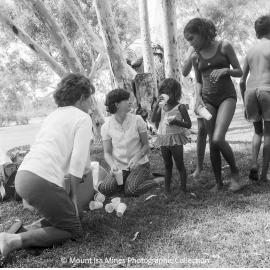 Aboriginal children's picnic at Warrina Park, Lake Moondarra, March 1970