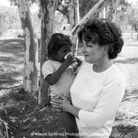 Aboriginal children's picnic at Warrina Park, Lake Moondarra, March 1970