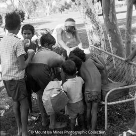 Aboriginal children's picnic at Warrina Park, Lake Moondarra, March 1970