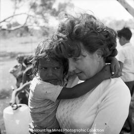 Aboriginal children's picnic at Warrina Park, Lake Moondarra, March 1970