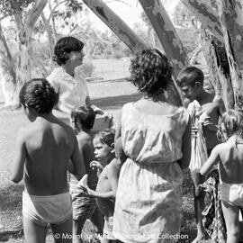 Aboriginal children's picnic at Warrina Park, Lake Moondarra, March 1970