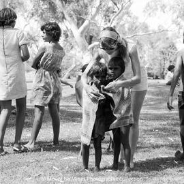 Aboriginal children's picnic at Warrina Park, Lake Moondarra, March 1970