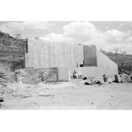 Storage bins at A10S X41 under construction, Mount Isa Mines, February 1970