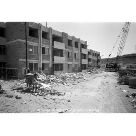 Flats under construction, Parkside, February 1970