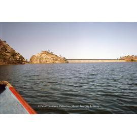 Dam wall and spillway, Lake Moondarra, July 1963