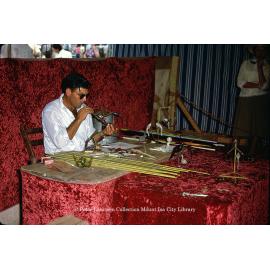 Glass blower, Mount Isa Exhibition, Spear Creek, May 1963
