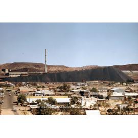 Lead smelter, baghouse, and Mount Heaney slag heap, April 1962