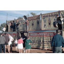 Bells boxing tent, Mount Isa Industrial Fair, Spear Creek, June 1962