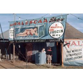 Lady in ice, Mount Isa Industrial Fair, Spear Creek, June 1962