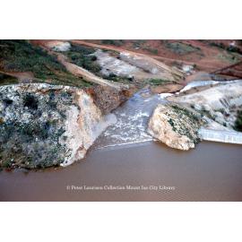 Lake Moondarra water over spillway, March 1962