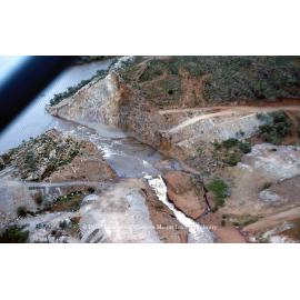 Lake Moondarra water over spillway, March 1962