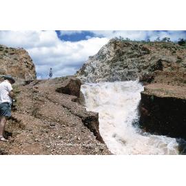 Lake Moondarra water over spillway, March 1962