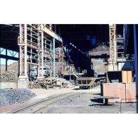 Holding furnace in old converter aisle at Copper Smelter, Mount Isa Mines, September 1953