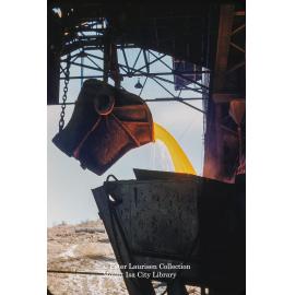 Pouring molten copper at Copper Smelter, Mount Isa Mines, July 1956