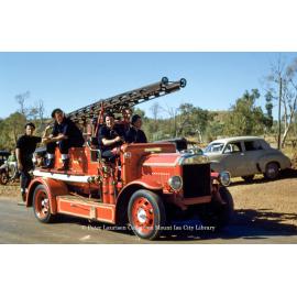Mount Isa Mines fire brigade in coronation procession, January 1953